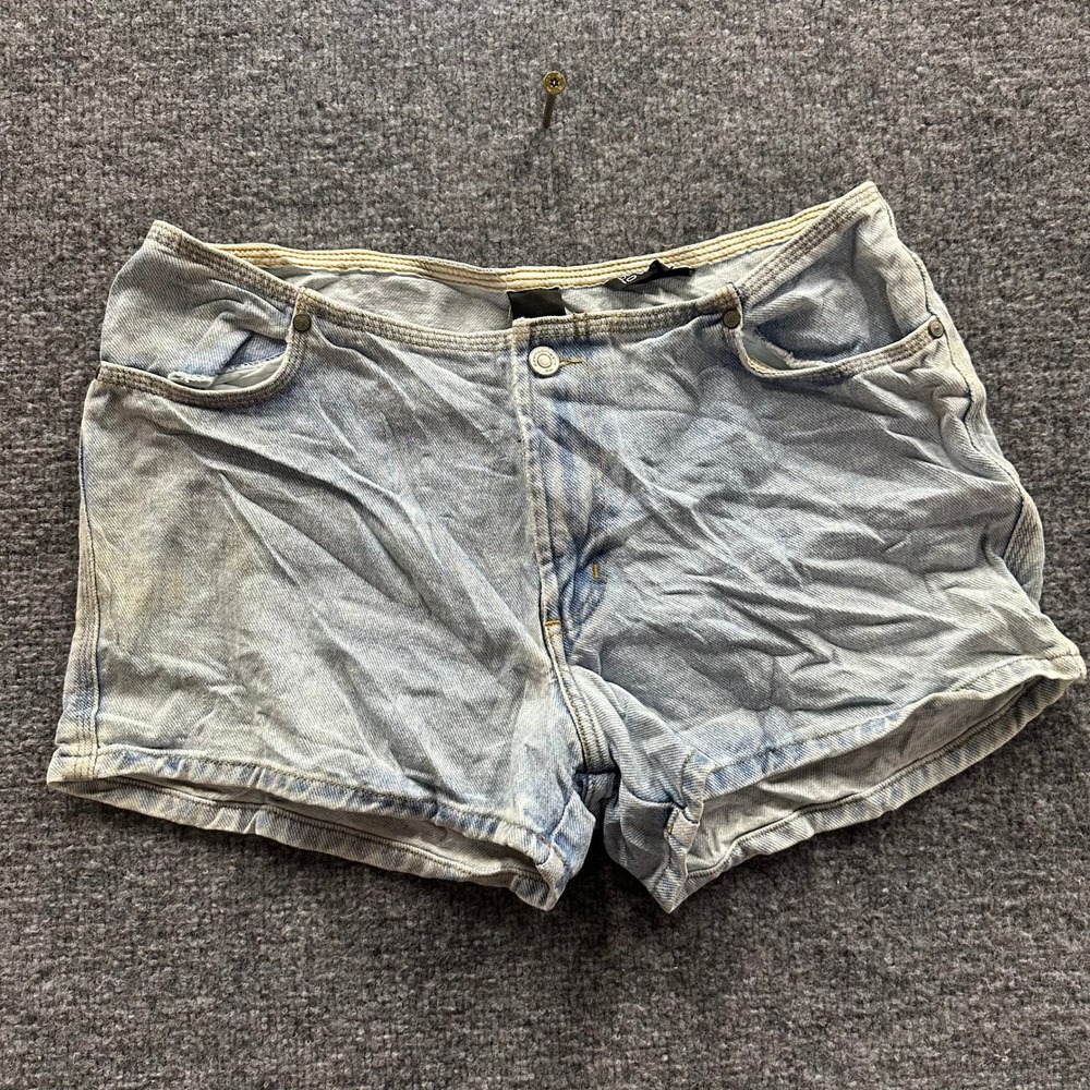 Blue Love Denim Shorts Womens Size 11 Light Wash Casual Five Pocket Stained